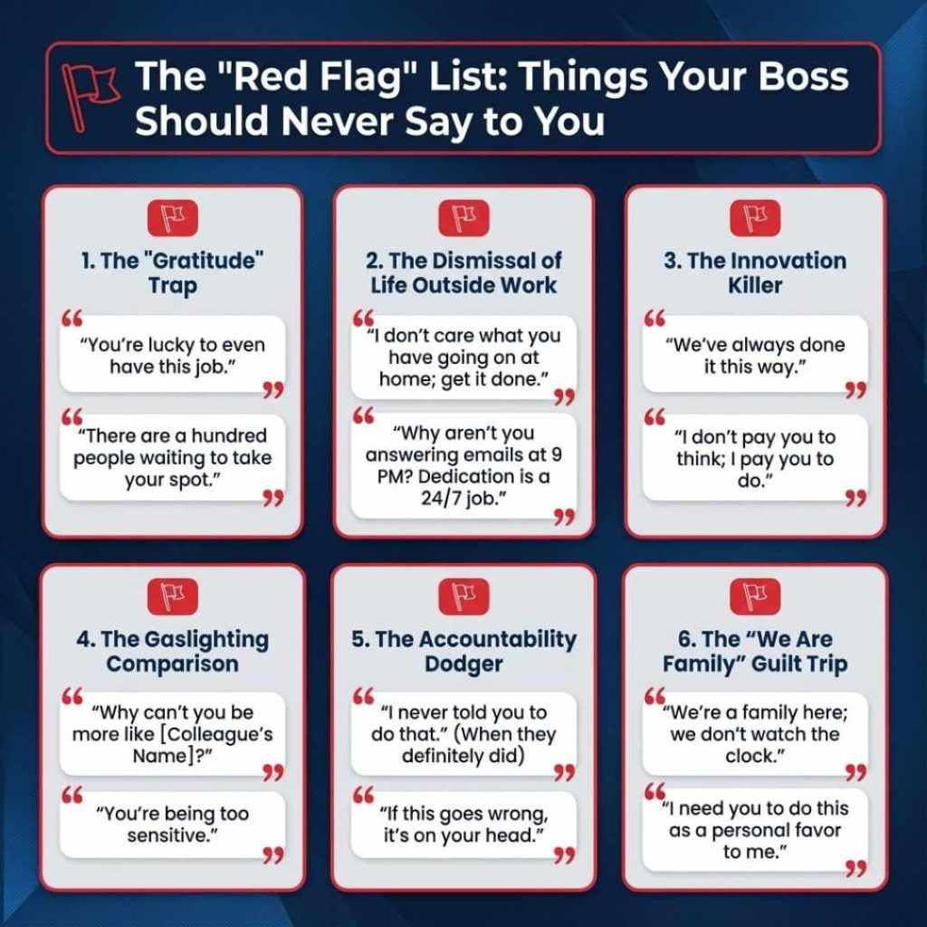things your boss should never say to you