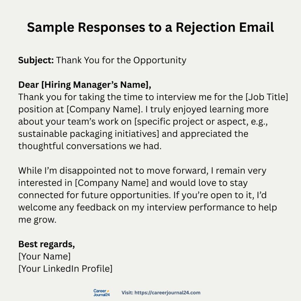 how to respond to a rejection email