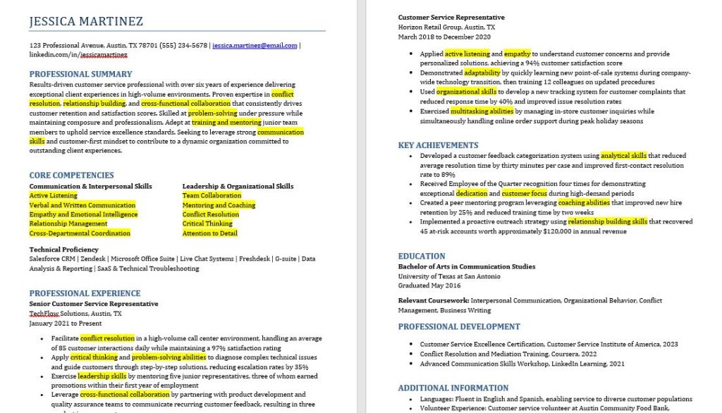 resume transferable skills